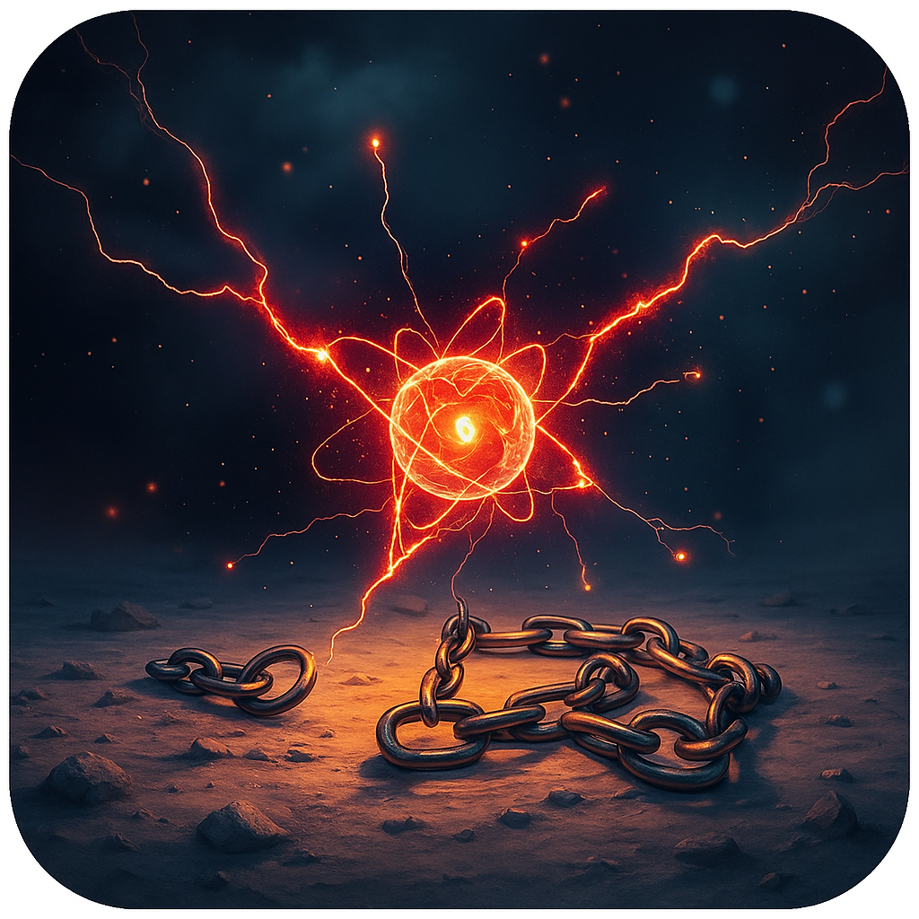Enleashed Energy core symbol — chains broken, energy unleashed