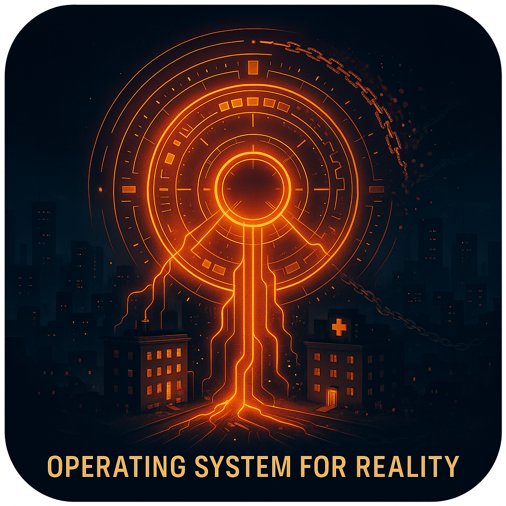 Operating System for Reality — HUD directing energy flows to the city